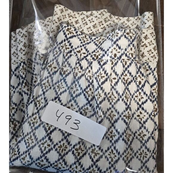 Loft Womens Black & White Patterned Linen Rayon Skirt Sz L - Picture 7 of 7